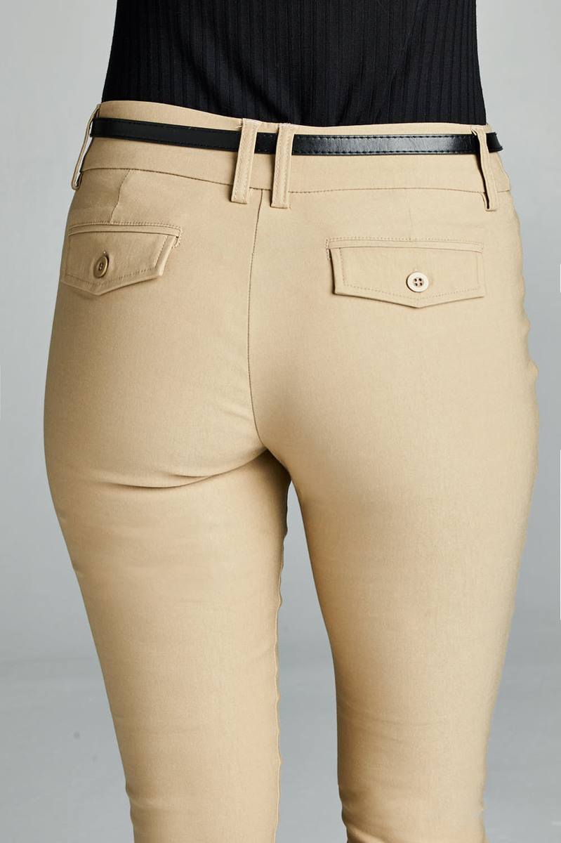 Ladies fashion belted bengali long pants