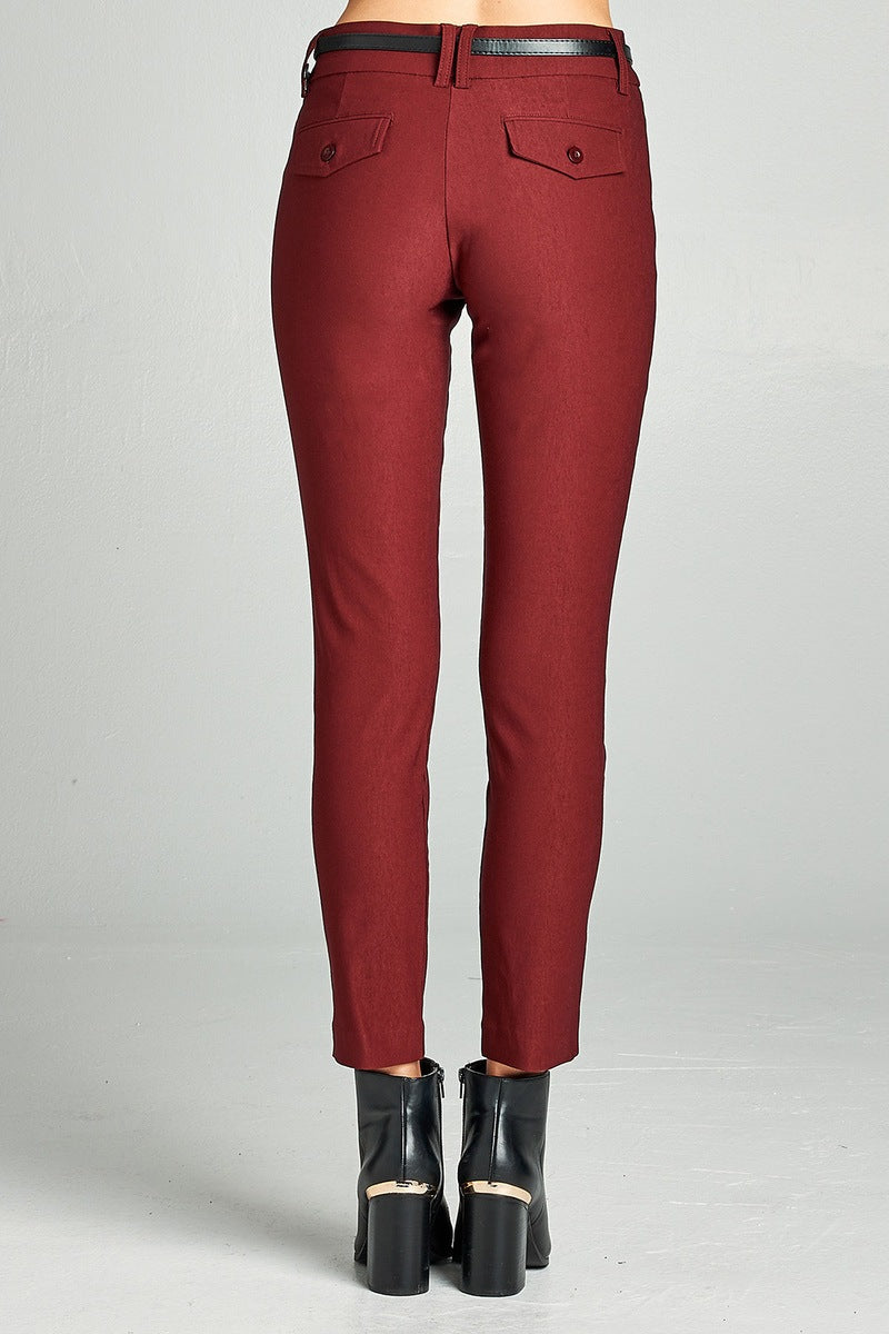 Ladies fashion belted bengali long pants