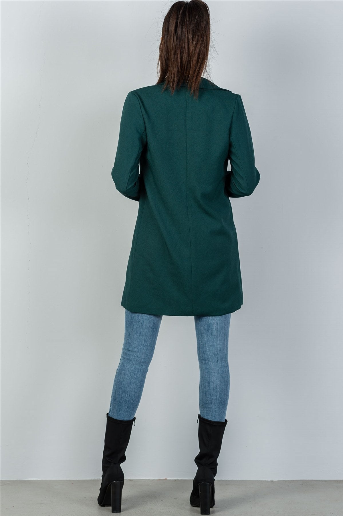 Ladies fashion oversize fit long sleeve open front blazer jacket