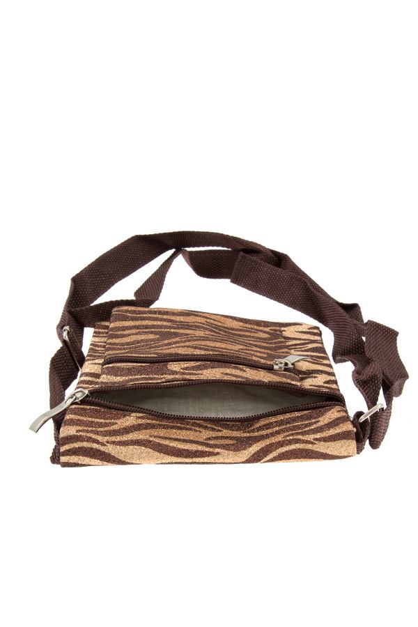 Glittered animal print shoulder bag