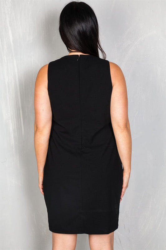 Ladies fashion plus size v neckline front lace up mini dress