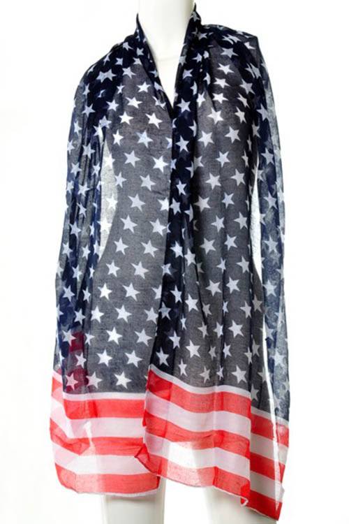 American flag print scarf