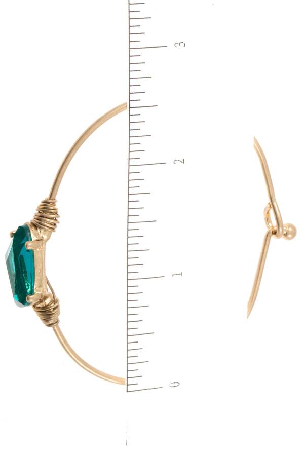 Ladies faceted gem accent bangle bracelet