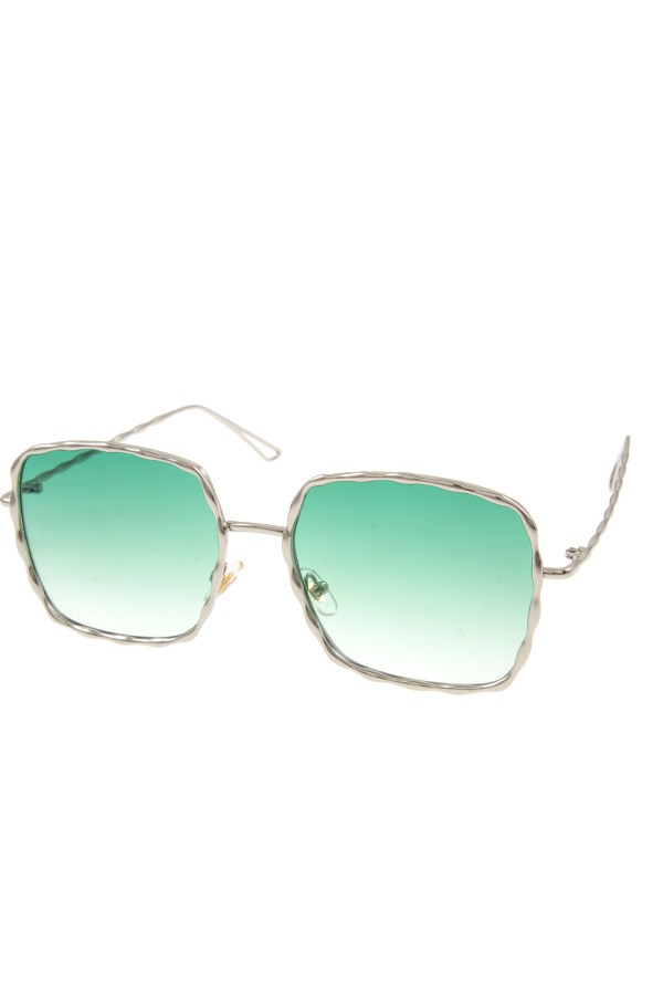 Hammered framed color lens fashion sunglasses