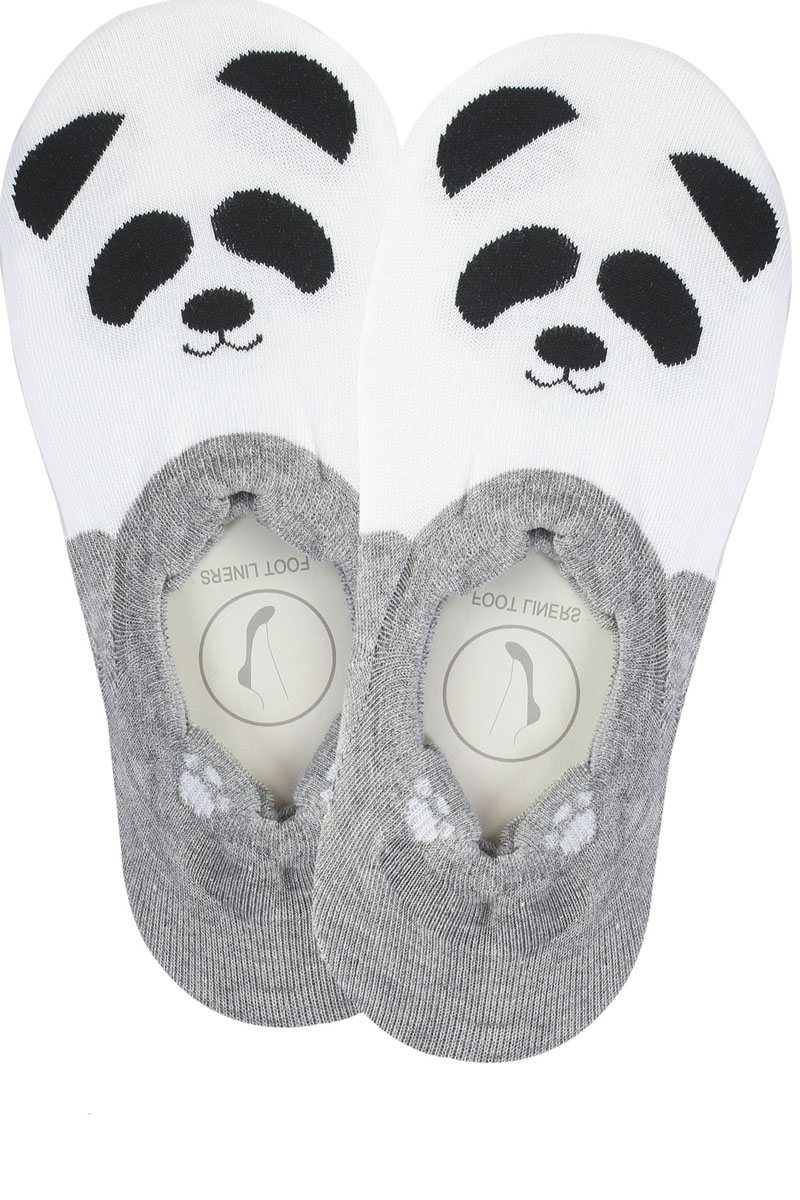 Ladies panda print no show socks