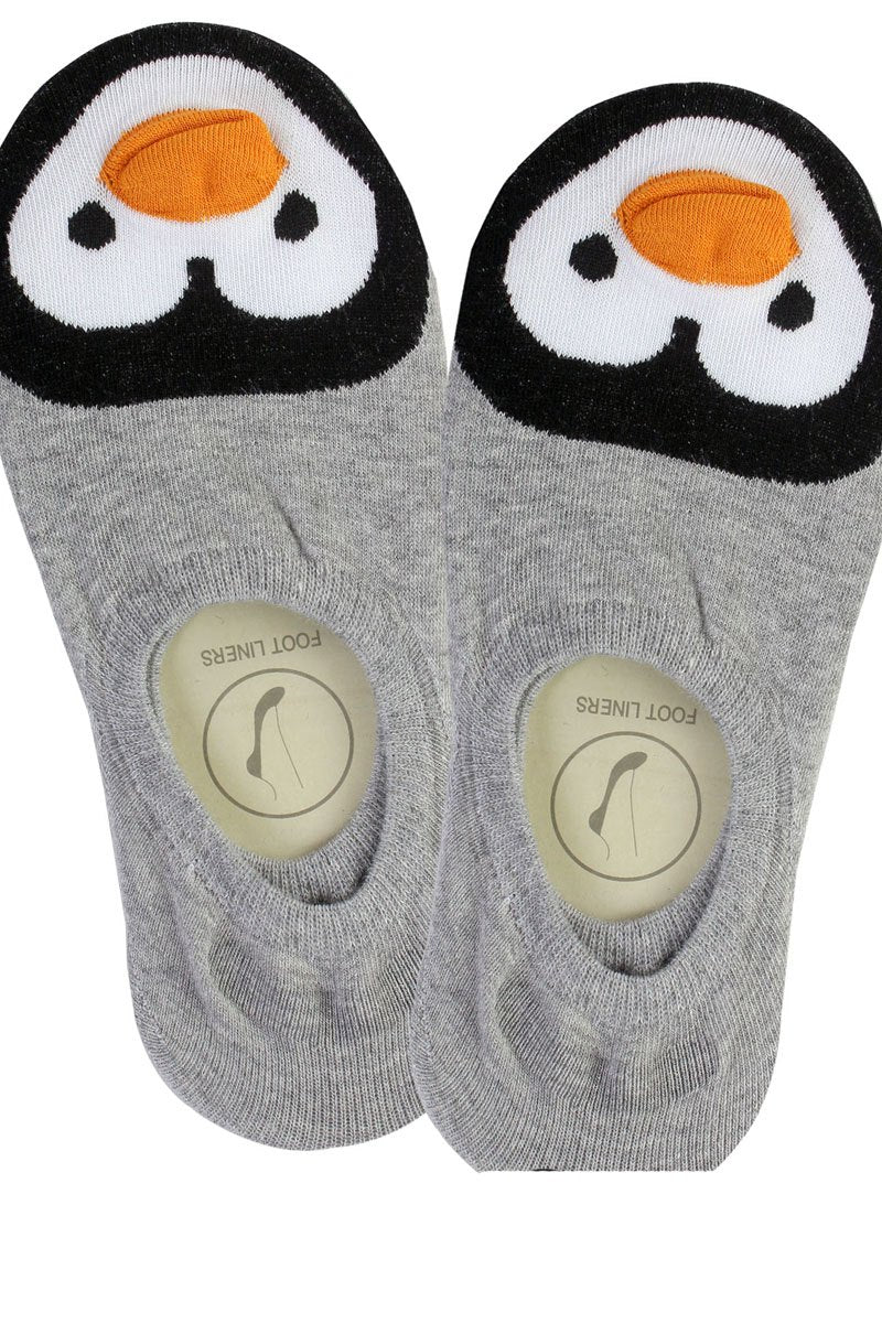 Ladies penguin print no show socks