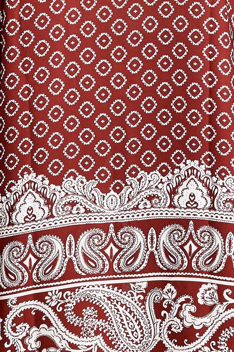 Ladies fashion open front border print woven kimono