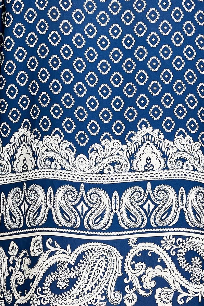 Ladies fashion open front border print woven kimono