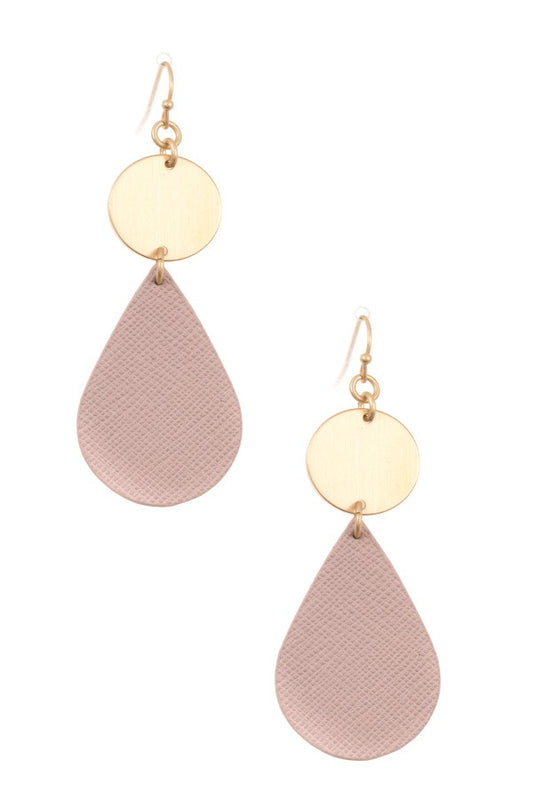 Ladies fashion disk link teardrop earring