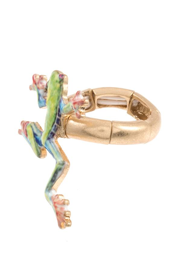 Ladies fashion frog stretch ring