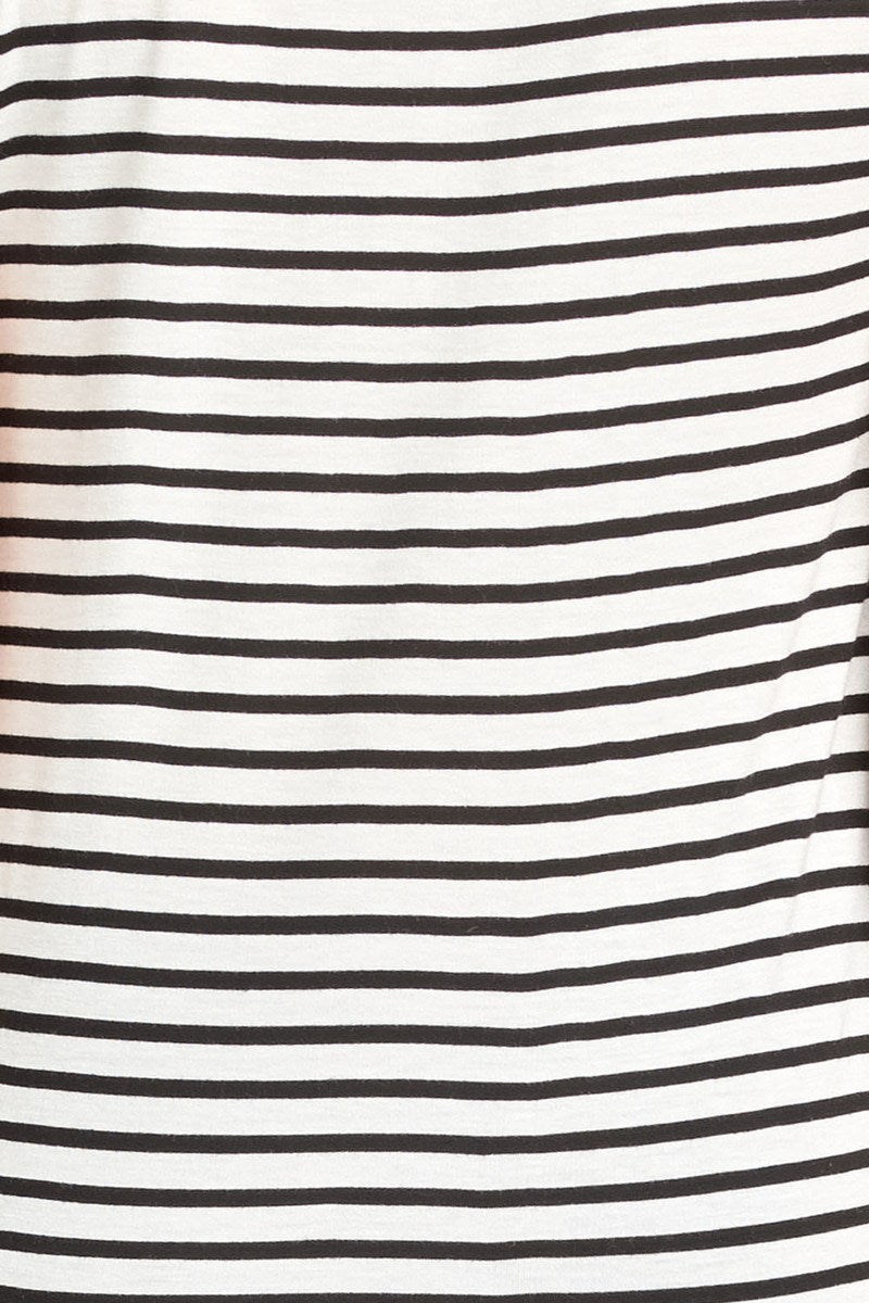 Ladies fashion short sleeve scoop neck stripe rayon spandex top