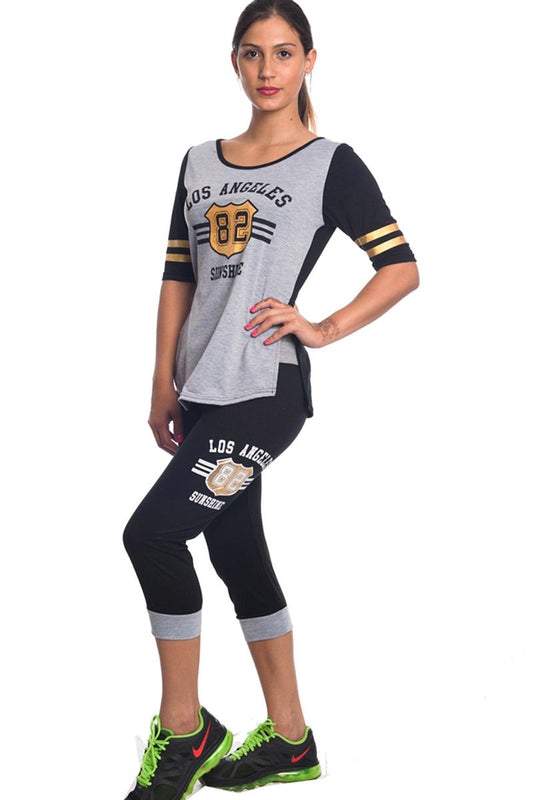 Ladies fashion summer time activity set w/ adjustable drawstring
