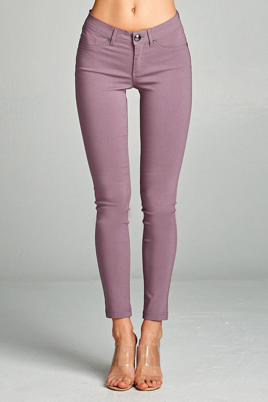 Ladies fashion plus size basic 5 pocket shape long pants