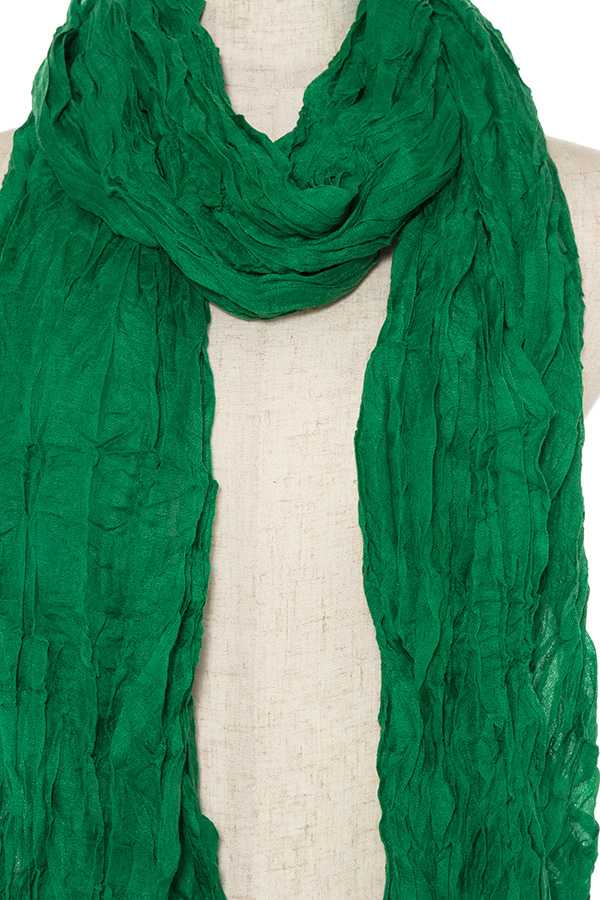 Oblong wrinkled solid scarf
