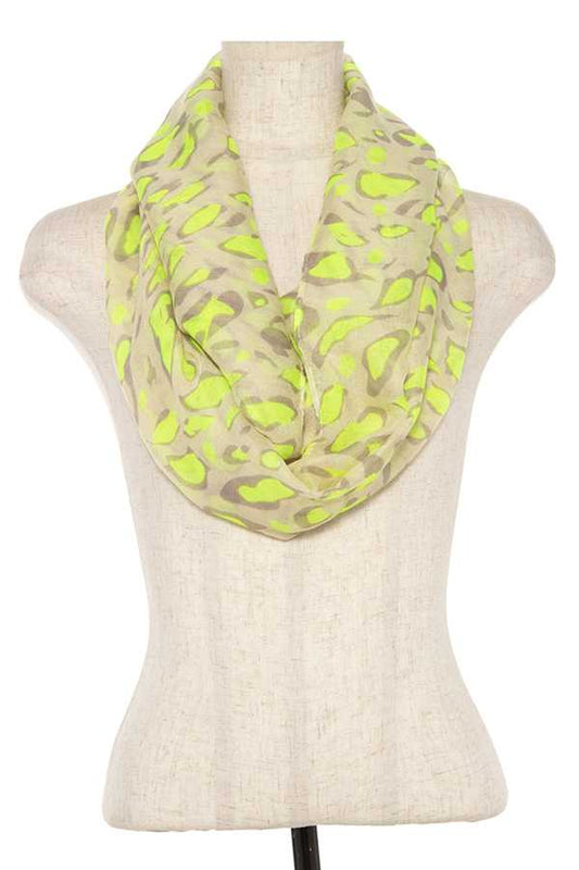 Neon color animal print infnity scarf