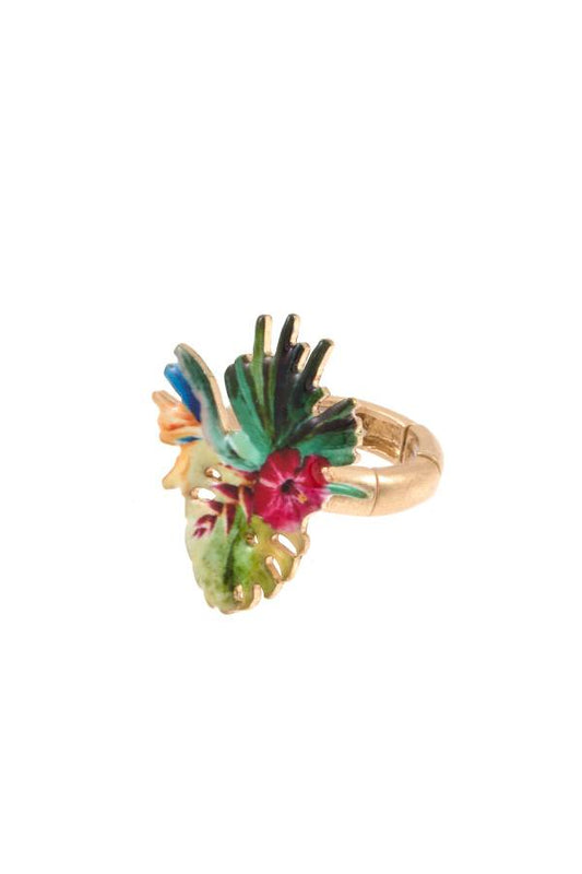 Mix tropical plant stretch ring