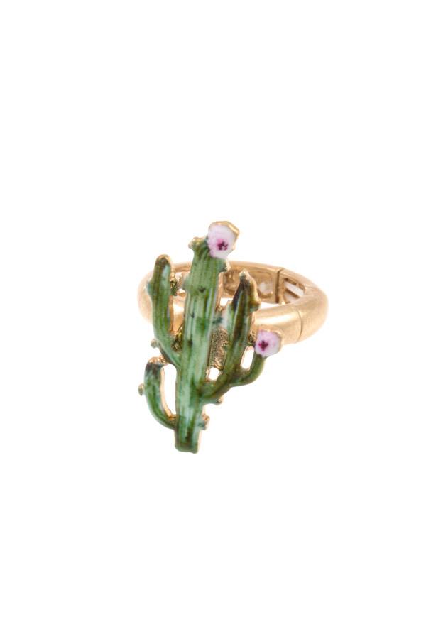 Cactus accent stretch ring