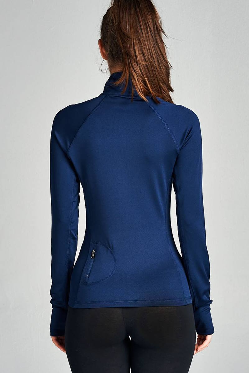 Ladies fashion solid track jacket