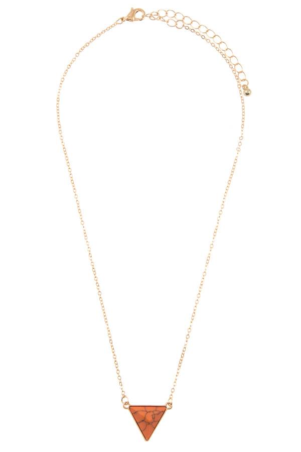 Faceted triangle gem pendant necklace