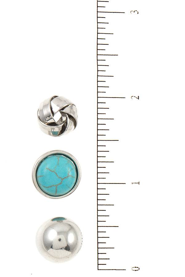 3pc knot earring set