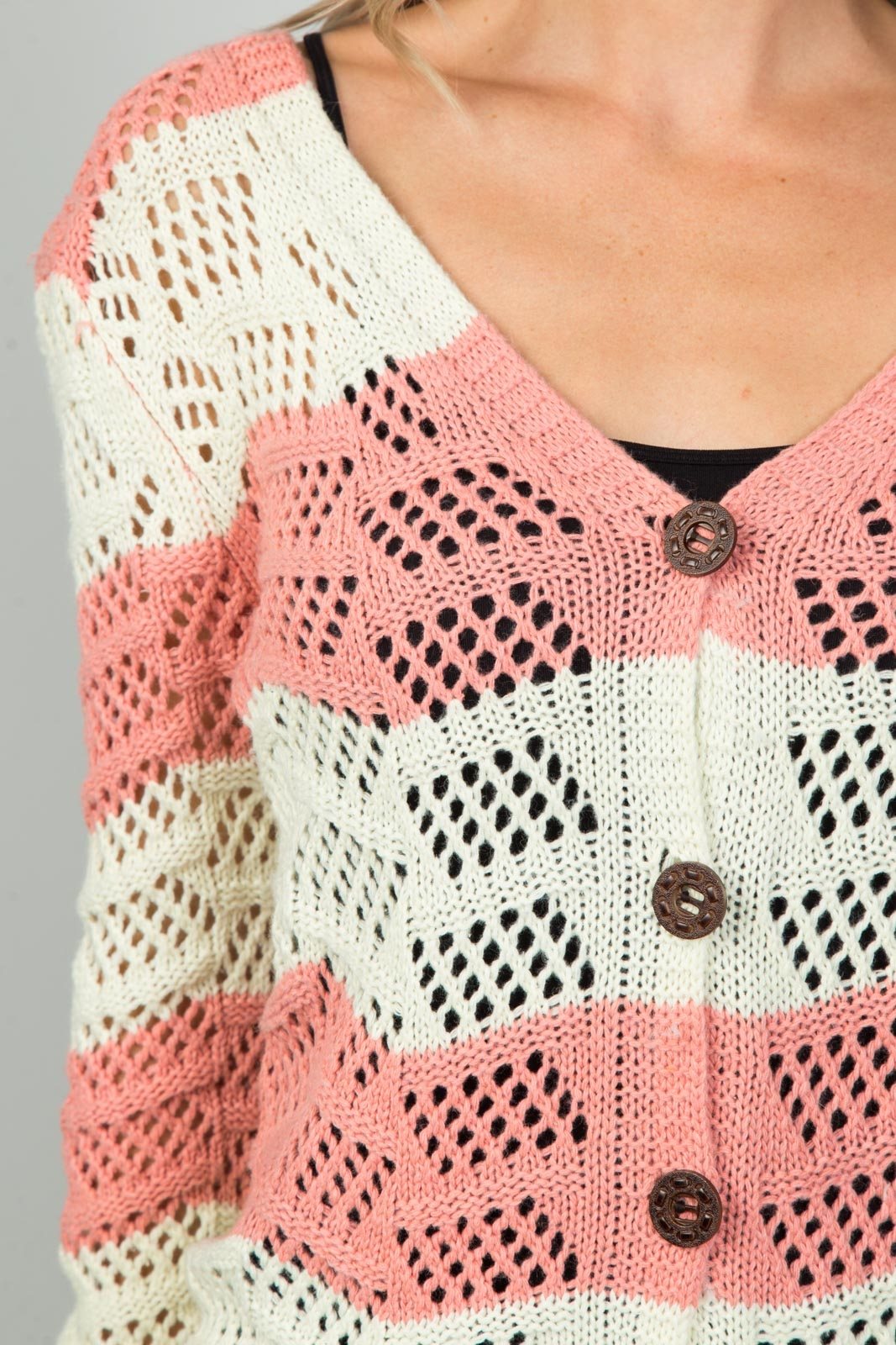 Ladies fashion open knit cardigan