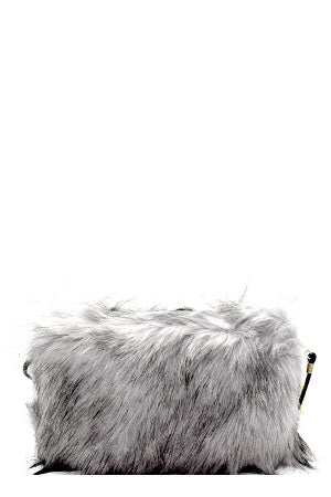 Faux fur clutch cross body