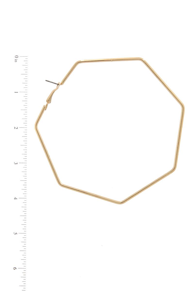 Heptagon shape hoop earring