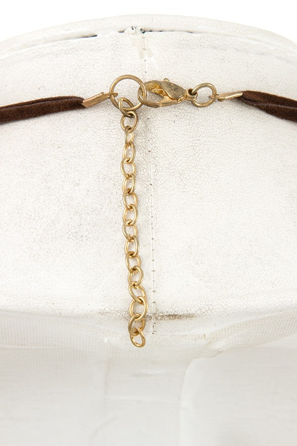 Oval floral etched pendant cord necklace set