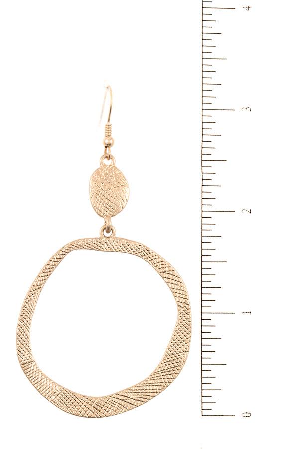 Textured ring drop dangle earring