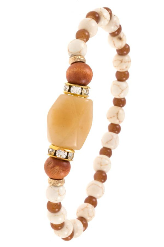 Beaded stone bracelet