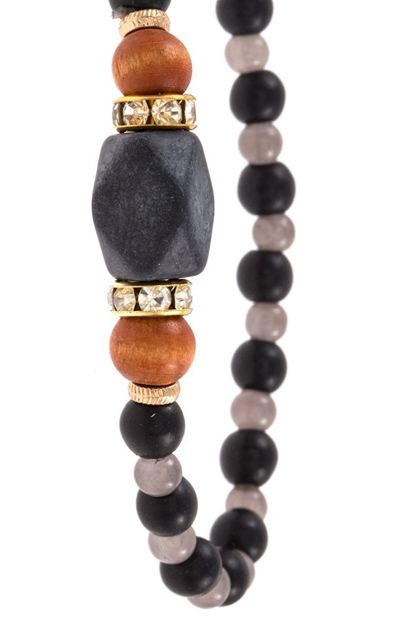 Beaded stone bracelet