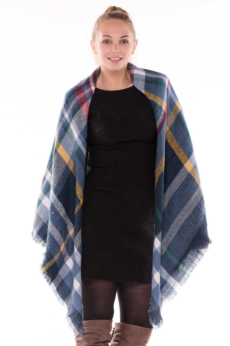 Plaid blanket scarf