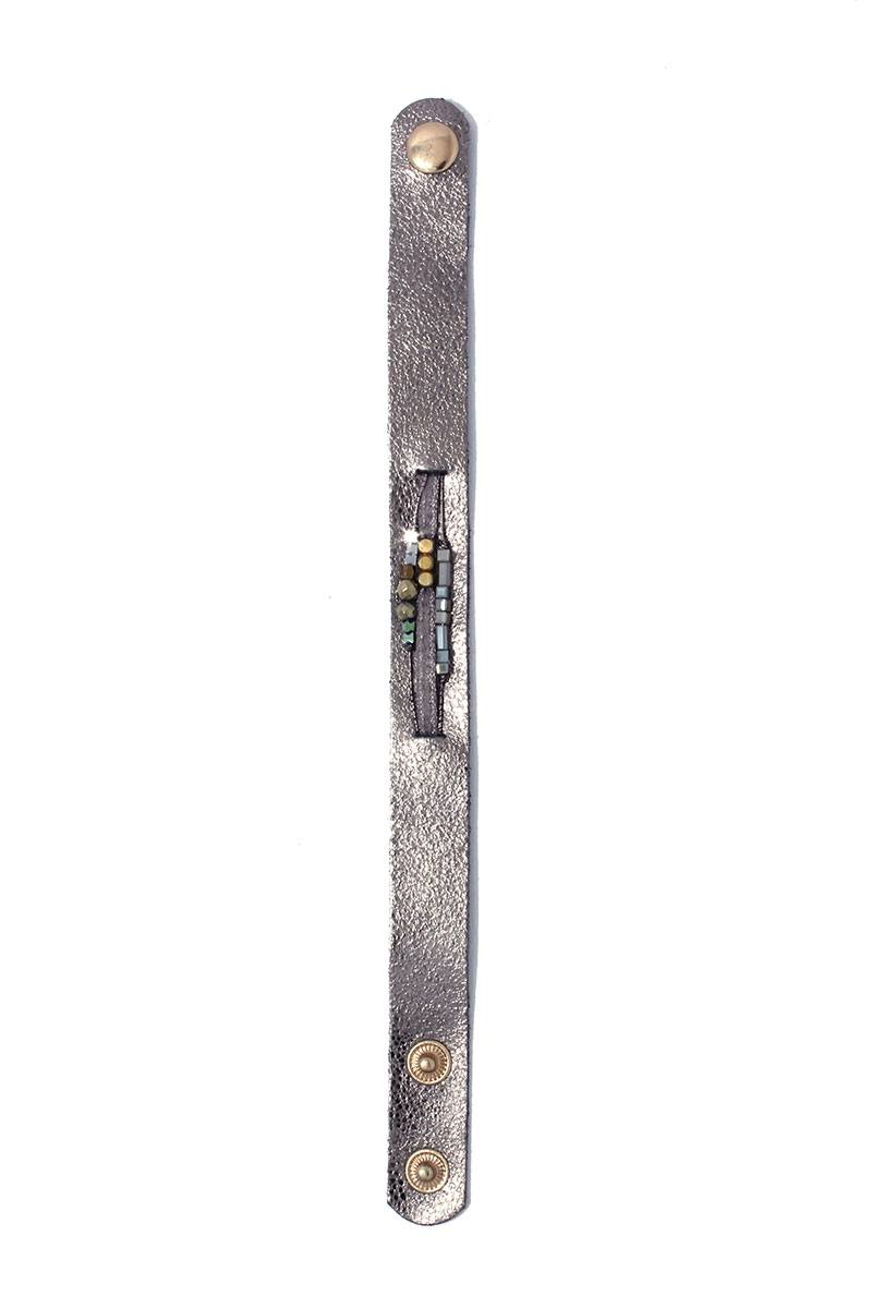 Beaded leather bracelet