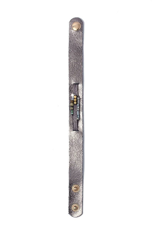 Beaded leather bracelet