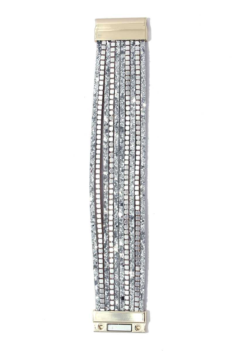 Metal bead glitter magnetic bracelet