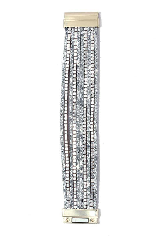 Metal bead glitter magnetic bracelet