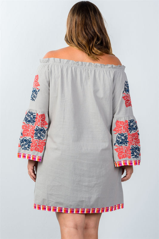 Ladies fashion plus off the shoulder dress