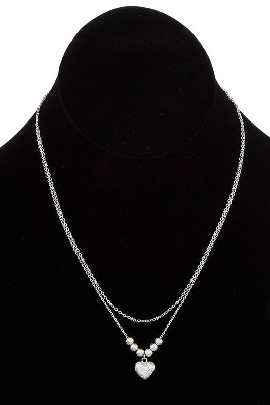Beaded heart pendant necklace