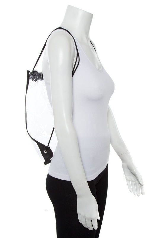 Clear drawstring backpack