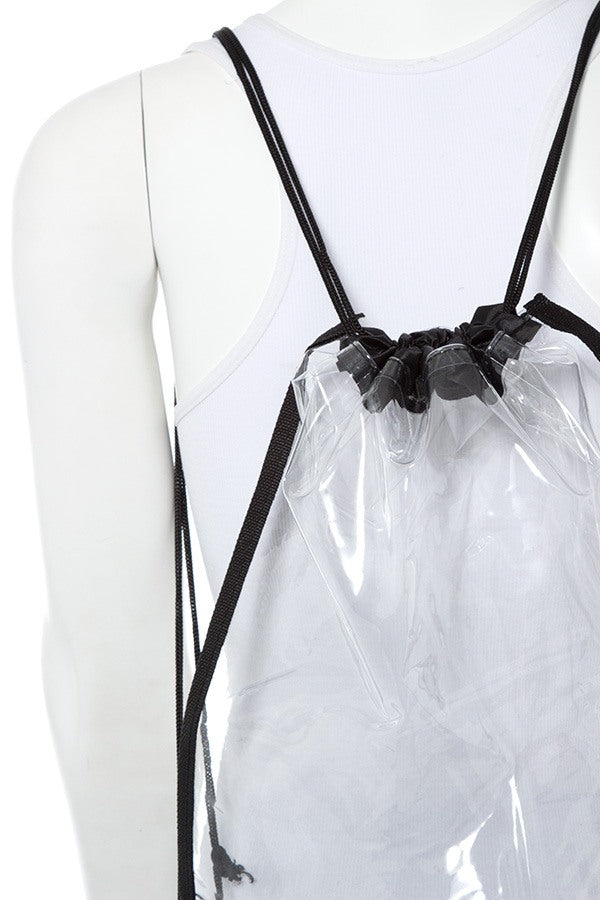 Clear drawstring backpack
