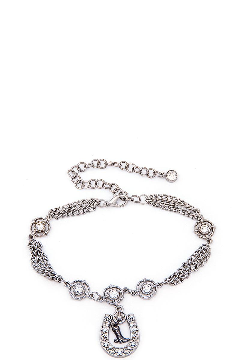 Horseshoe and boot charm boot chain
