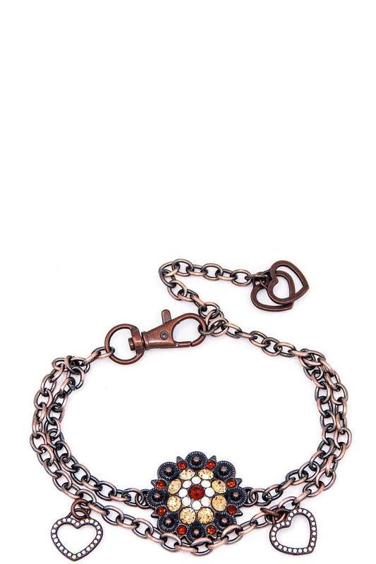 Rhinestone studded berry boot chain