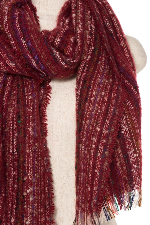 Multi color striped oblong scarf