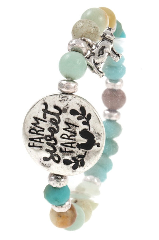 Farm sweet farm beaded bracelet