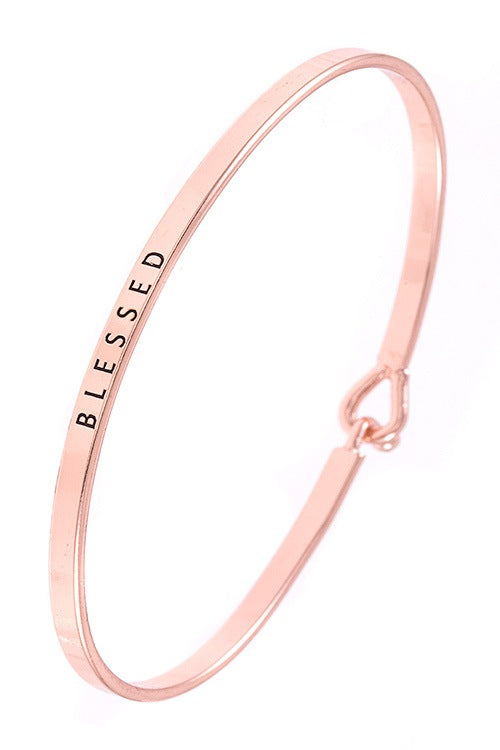 Blessed wire brass bangle bracelet