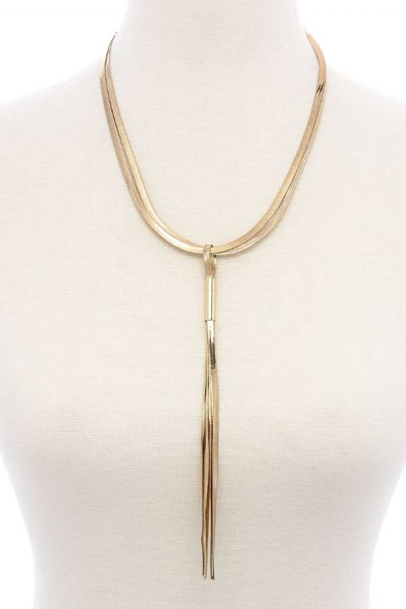 Flat snake chain necklace
