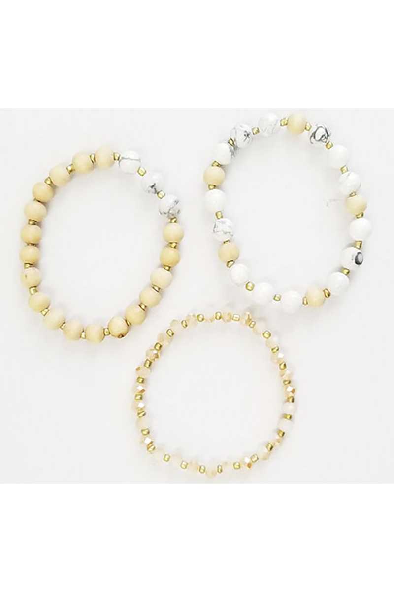Multi color beaded stretch bracelet