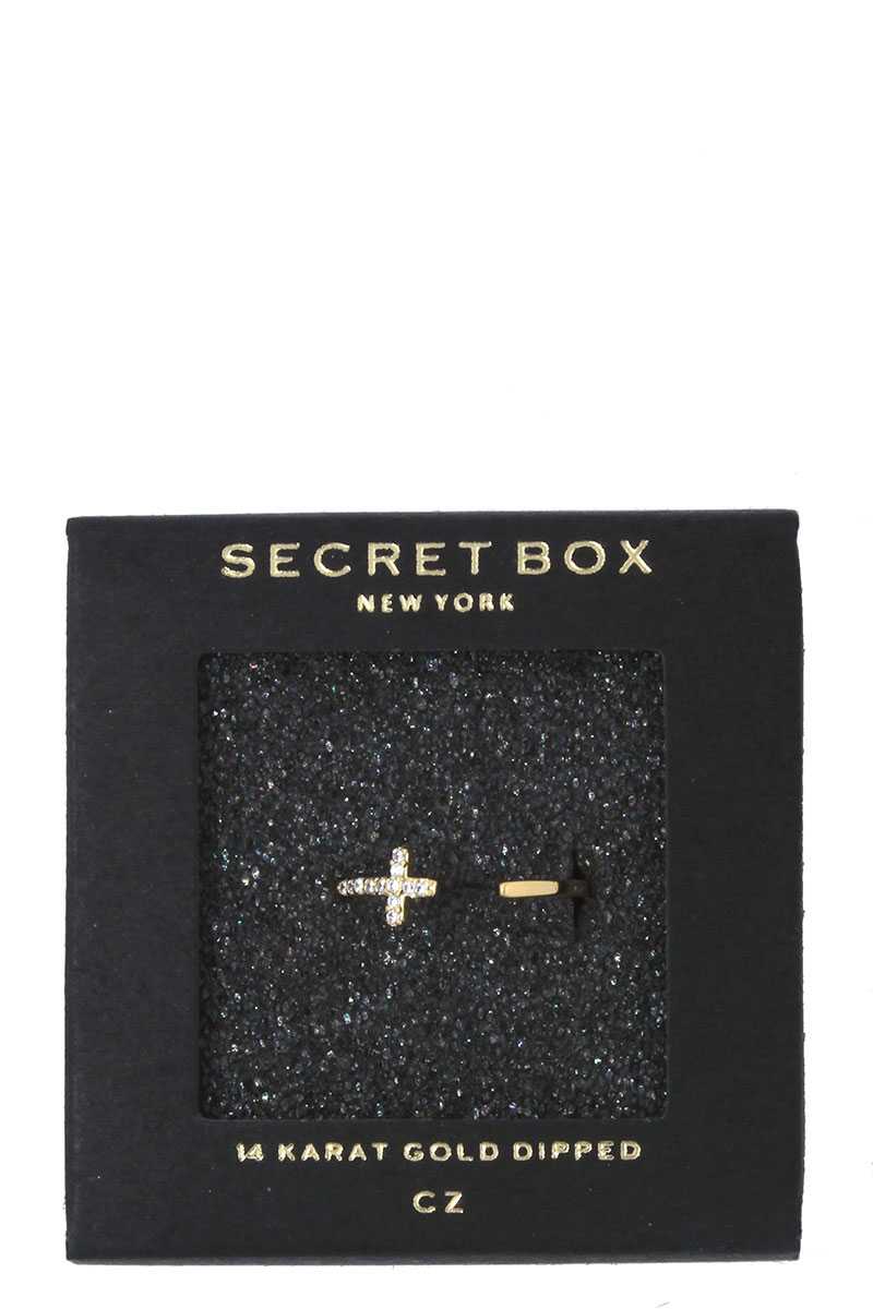 Cross rhinestone ring