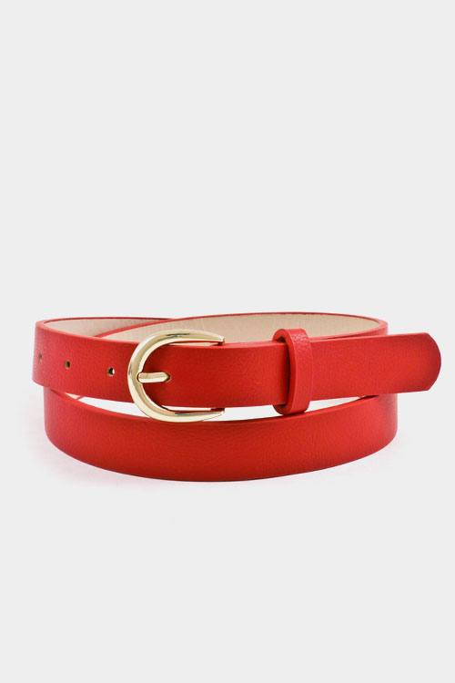 Round buckle leather belts