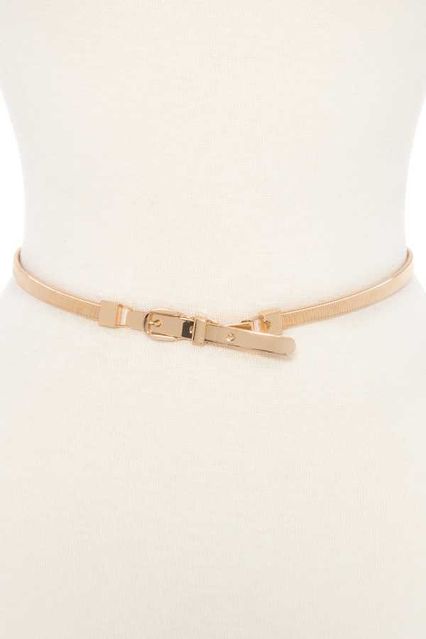 Buckle metal accent springy belt